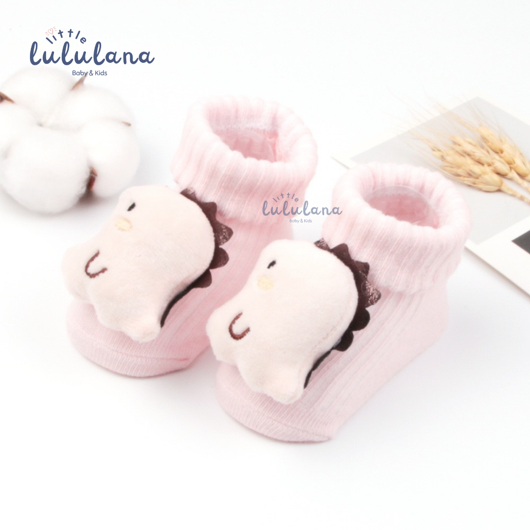 Kaos Kaki Newborn Motif ANIMAL Anti Slip Unisex Sepatu Anak Bayi 3D