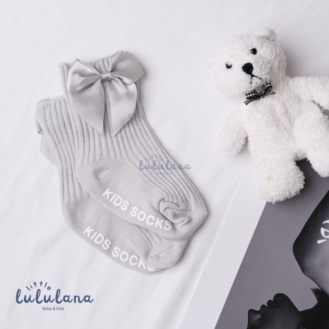 Kaos Kaki Newborn Motif BOW Anti Slip Unisex Sepatu Anak Bayi 3D