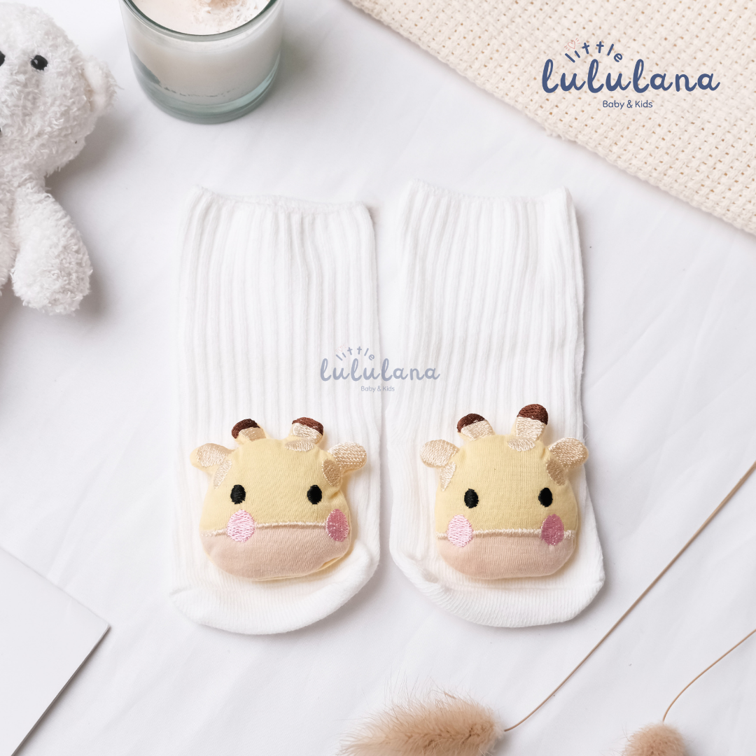 Kaos Kaki Newborn Motif ANIMAL Anti Slip Unisex Sepatu Anak Bayi 3D