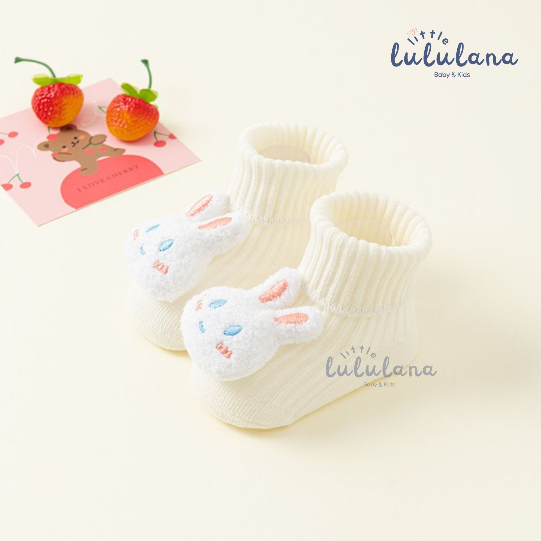 Kaos Kaki Newborn Motif BUNNY Anti Slip Unisex Sepatu Anak Bayi 3D