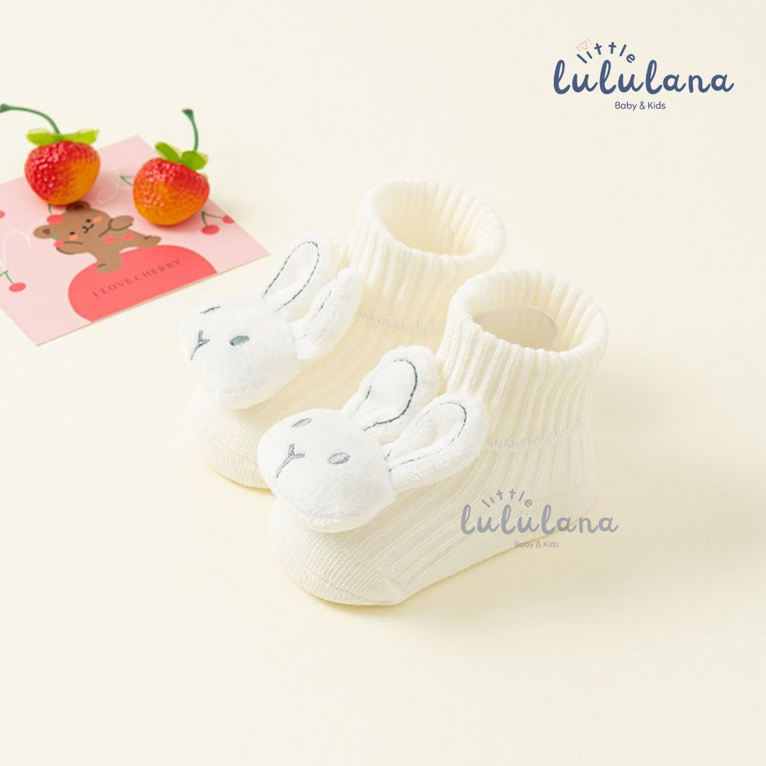 Kaos Kaki Newborn Motif BUNNY Anti Slip Unisex Sepatu Anak Bayi 3D