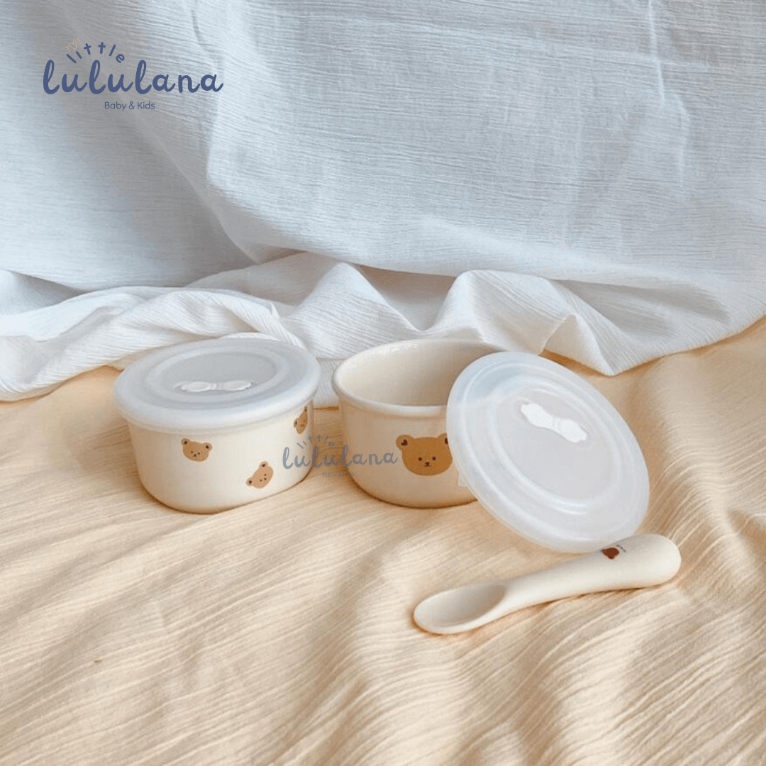 Baby Food Container MPASI Ceramic Bowl Mangkok Perlengkapan Makan Bayi