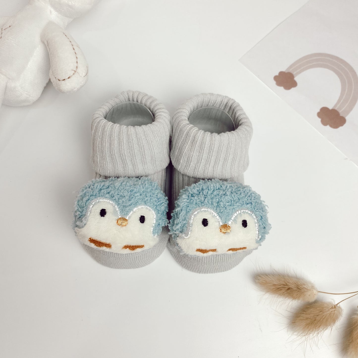 Kaos Kaki Newborn Motif KNIT Anti Slip Unisex Sepatu Anak Bayi 3D