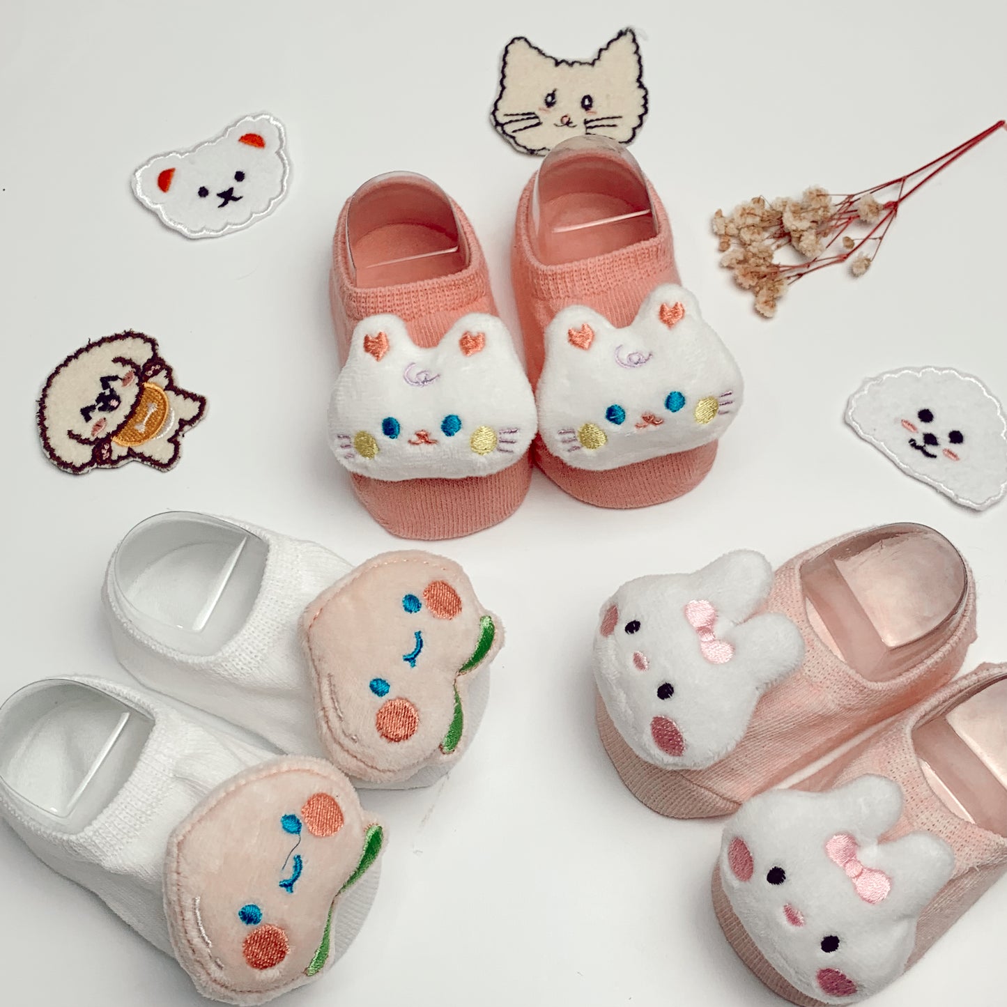 Kaos Kaki Newborn Motif GIRLY Anti Slip Unisex Sepatu Anak Bayi 3D