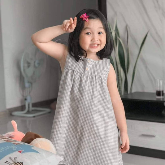 Dress Baby Girl | Dress Anak Kecil Bayi Perempuan Motif Kotak-Kotak